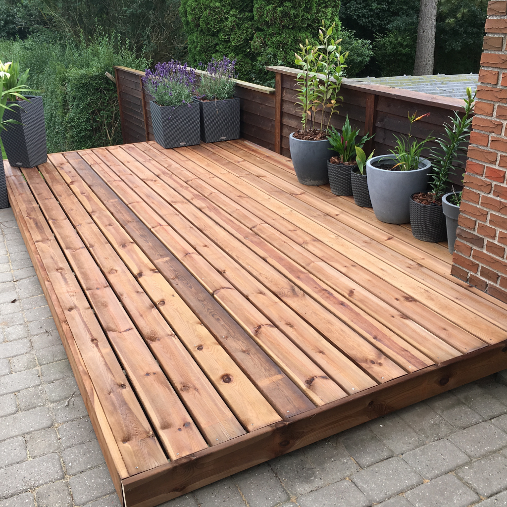 Patio Decking in Birchwood